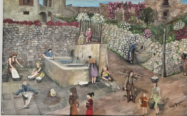 Fontana e lavatoio di via Vitoli. Anni '60